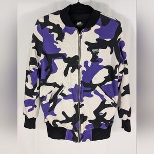 Brazilian Rexpeita Purple, White and Black Camo Reversible Zip Jacket Size Small